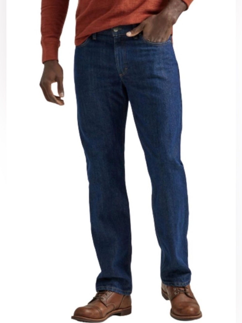 Lee Men’s Straight Regular Fit Jeans in Deep Blue